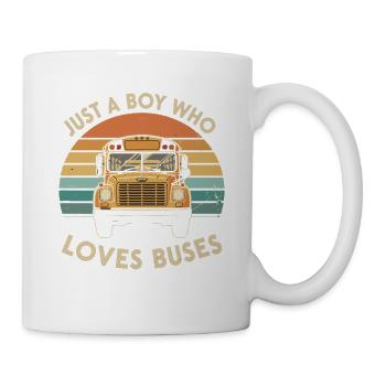 Only one boy loves buses - Mug - white - Right
