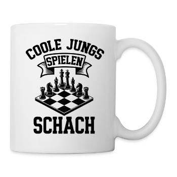 Coole Jungs spielen lustige Schach Spiel Sprüche - Tasse - Weiß - Rechts