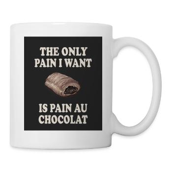 Pain Au Chocolat Vintage Food Pun - Tasse - Weiß - Rechts