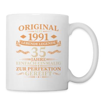 35. Geburtstag Jahrgang 1991 Geschenk - Tasse - Weiß - Rechts