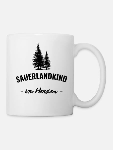 Sauerlandkind im Herzen - Tasse - Weiß