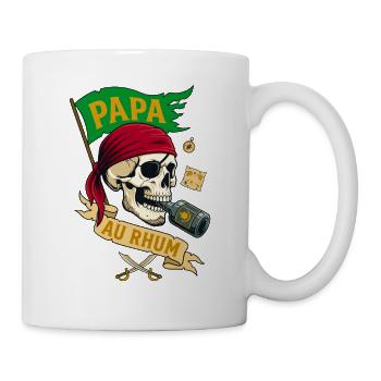 Papa Au Rhum Pirate Crâne Humour Fête Des Pères - Mug blanc - blanc - Droite