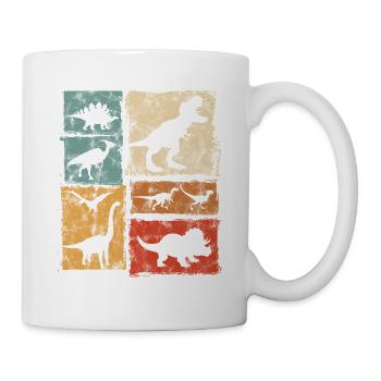 Retro Dinosaur Types Graphic - Cute Dinos - Mug - white - Right