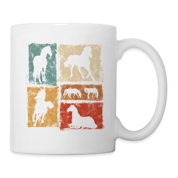 Chevaux Vintage Graphic pour cavaliers et sauteurs - Mug blanc - blanc - Droite