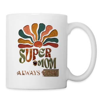 Supermom mit Sonnenstrahlen - Tasse - Weiß - Rechts