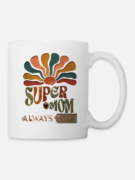 Supermom mit Sonnenstrahlen - Tasse - Weiß