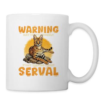 Warnung Serval redet über Serval - Tasse - Weiß - Rechts