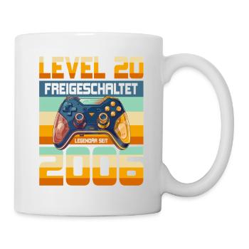 20. Geburtstag Junge Mädchen 2006 Gaming Level 20 - Tasse - Weiß - Rechts