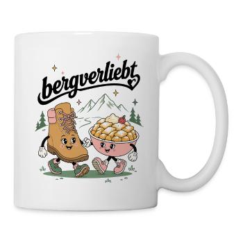Wanderschuh und Kaiserschmarrn sind bergverliebt! - Tasse - Weiß - Rechts
