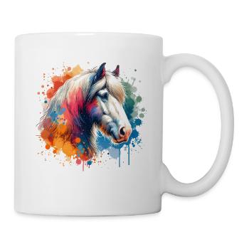 Belgisches Zugpferd Motiv Pferd - Tasse - Weiß - Rechts