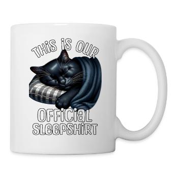 Chemise de nuit noire chat - Mug blanc - blanc - Droite