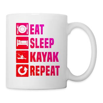Idée cadeau pour le fan de kayak avec kayak d’eau vive - Mug blanc - blanc - Droite
