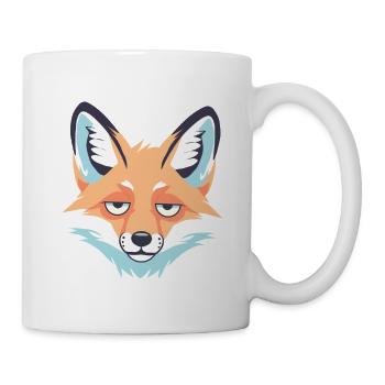 Schläfriger Fuchs Cartoon-Gesicht - Tasse - Weiß - Rechts