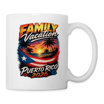 Puerto Rico Familienurlaub 2026 Tropischer Sonnenuntergang - Tasse - Weiß - Rechts