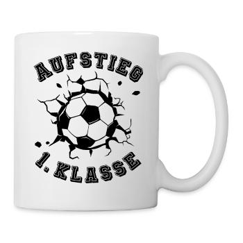 Schulkind Fußball Fussball Einschulung - Tasse - Weiß - Rechts