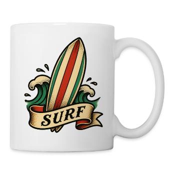 Surfen Surfbrett Kunst Surfen Retro Surfer Surfen - Tasse - Weiß - Rechts