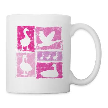 Geese Silhoettes Retro Graphic Women And Girls - Mug - white - Right