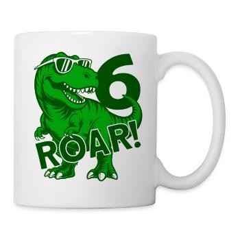 DINO 6 ANS DINOSAURE 6E ANNIVERSAIRE - Mug blanc - blanc - Droite