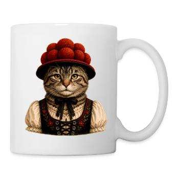 Chat de la Forêt-Noire avec Bollenhut - Mug blanc - blanc - Droite