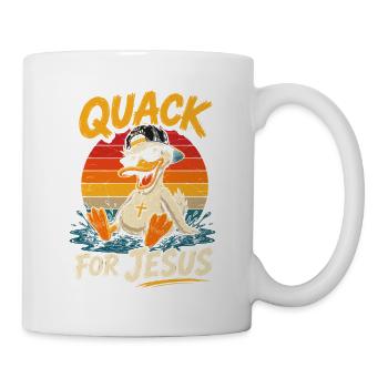 Quack for Jesus Retro Duck Shirt - Mug - white - Right