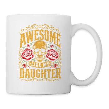 Awesome like my daughter skull roses - Mug - white - Right