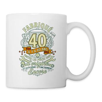 40 Ans Anniversaire Mécanicien Pièces d'Origine - Mug blanc - blanc - Droite