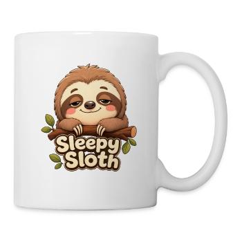 Beeil dich nicht, sei glücklich, süß, faul, lustiger Faultier, - Tasse - Weiß - Rechts