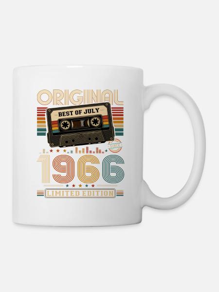 61. Geburtstag Geschenk Vintage Juli Jahrgang 1966 - Tasse - Weiß