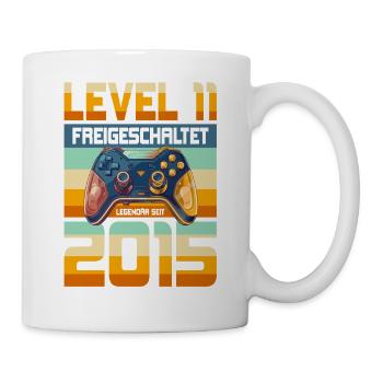 11. Geburtstag Junge Mädchen 2015 Gaming Level 11 - Tasse - Weiß - Rechts