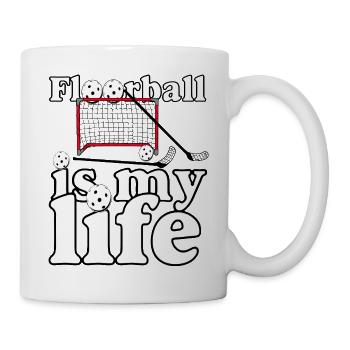 Floorball ist mein Leben , is my life - Tasse - Weiß - Rechts