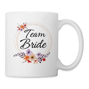 Passendes Aquarell-Floral-Team-Braut - Tasse - Weiß - Rechts