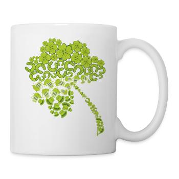 kleeblatt glück grün irisch symbol ireland - Tasse - Weiß - Rechts