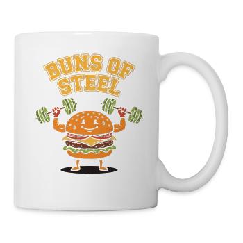 Buns of Steel – Hamburger Kraft Gym Fitness - Tasse - Weiß - Rechts