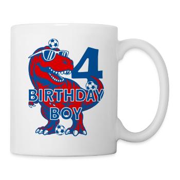 4 YEARS BIRTHDAY BOY FOOTBALL 4TH BIRTHDAY - Mug - white - Right