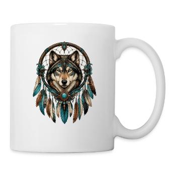 Wolfs Traumfänger - Tasse - Weiß - Rechts