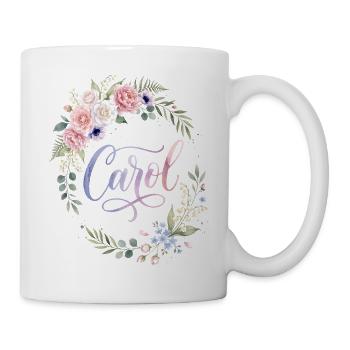 Carol Floral Wreath with Lettering - Mug - white - Right