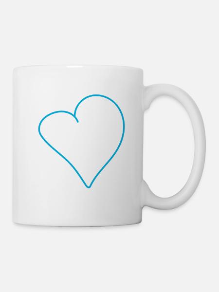 Elektrisches Handherz Outline - Tasse - Weiß