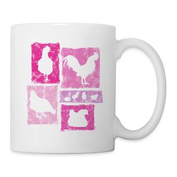 Chickens graphic for farmer and farm - Mug - white - Right