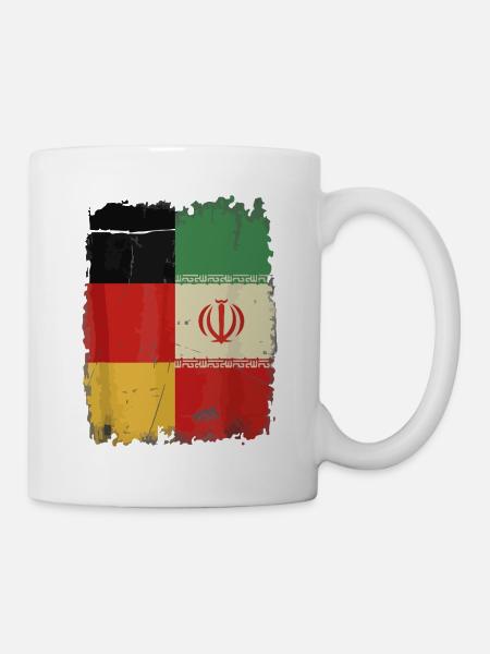 Flagge Deutschland Iran - Tasse - Weiß