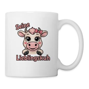 Seine Lieblingskuh Niedliche Cartoon Kuh Mit - Tasse - Weiß - Rechts