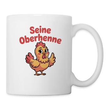 Seine Oberhenne Lustige Henne Illustration für - Tasse - Weiß - Rechts