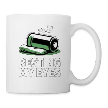 Resting My Eyes Schlafende Batterie - Tasse - Weiß - Rechts
