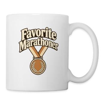 Lieblings-Marathonläufer-Finisher-Geschenk beim Marathonlauf - Tasse - Weiß - Rechts