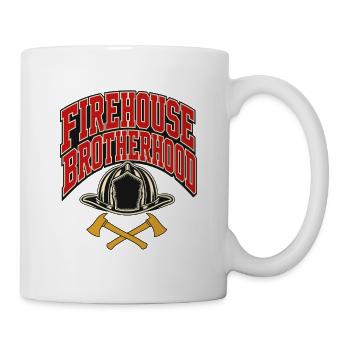 Casque et haches de pompiers de la Confrérie des casernes - Mug blanc - blanc - Droite