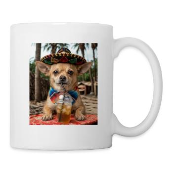 Chihuahua Fiesta en sombrero - Mug blanc - blanc - Droite