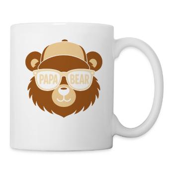 Papa Bear Lunettes Retro - Mug blanc - blanc - Droite