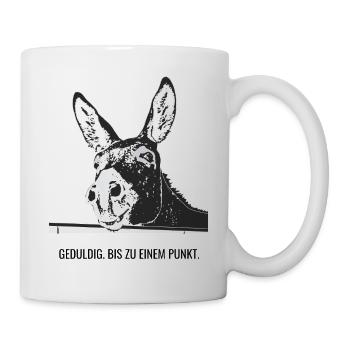 Geduldig. Bis zu einem Punkt. - Tasse - Weiß - Rechts