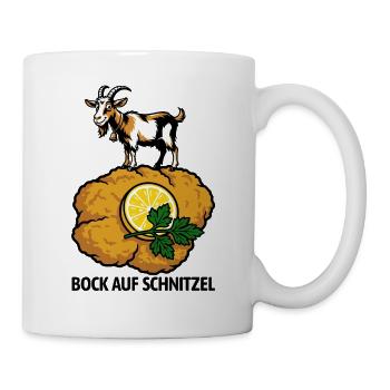 Bock auf Schnitzel | Wortspiel - Tasse - Weiß - Rechts