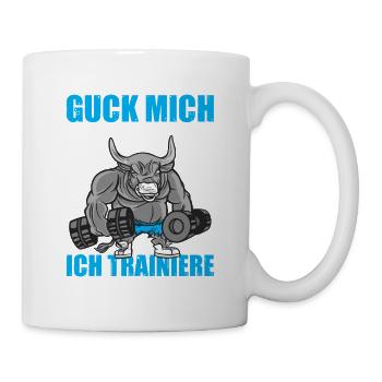 Guck mich nicht an Bodybuilding Gym Kraftsport - Tasse - Weiß - Rechts