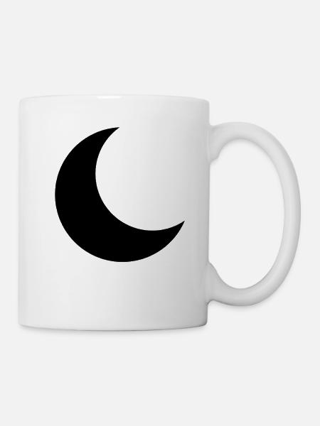 Halbmond schwarz - Tasse - Weiß
